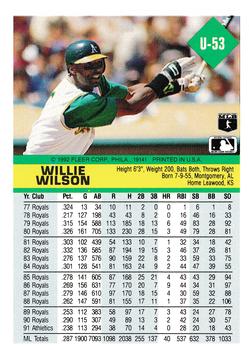 Willie Wilson  baseball card collectible - Main Image 2