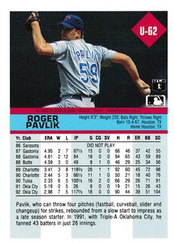 Roger Pavlik  baseball card collectible - Main Image 2