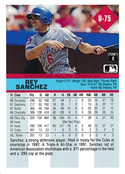 Rey Sanchez  baseball card collectible - Main Image 2
