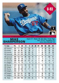 Mike Sharperson  baseball card collectible - Main Image 2