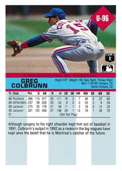 Greg Colbrunn  baseball card collectible - Main Image 2
