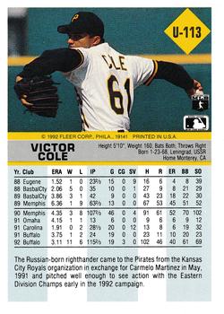 Victor Cole  baseball card collectible - Main Image 2