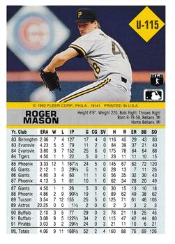 Roger Mason  baseball card collectible - Main Image 2