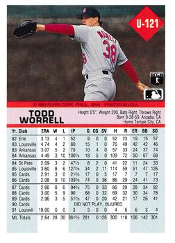 Todd Worrell  baseball card collectible - Main Image 2
