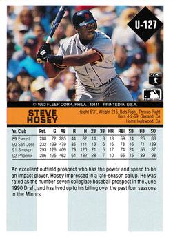 Steve Hosey  baseball card collectible - Main Image 2