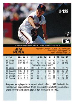 Jim Pena  baseball card collectible - Main Image 2