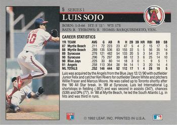 Luis Sojo  baseball card collectible - Main Image 2