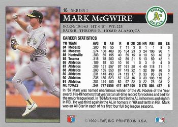 Mark McGwire  baseball card collectible - Main Image 2