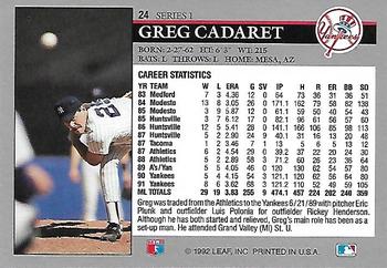 Greg Cadaret  baseball card collectible - Main Image 2