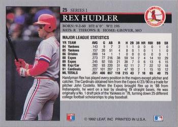 Rex Hudler  baseball card collectible - Main Image 2