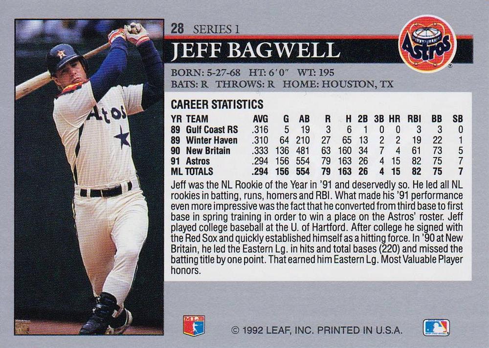 Jeff Bagwell  baseball card collectible - Main Image 2