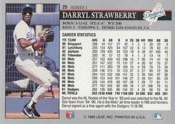 Darryl Strawberry  baseball card collectible - Main Image 2
