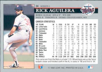 Rick Aguilera  baseball card collectible - Main Image 2