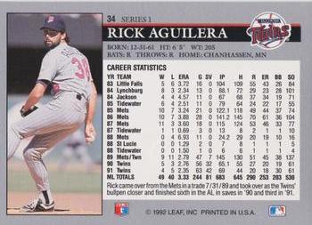 Rick Aguilera  baseball card collectible - Main Image 2