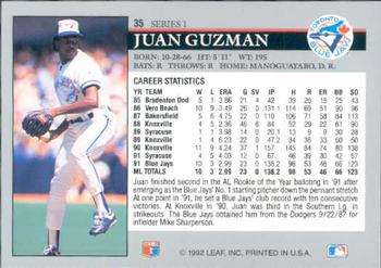 Juan Guzman  baseball card collectible - Main Image 2