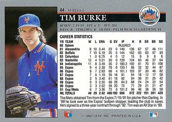Tim Burke  baseball card collectible - Main Image 2