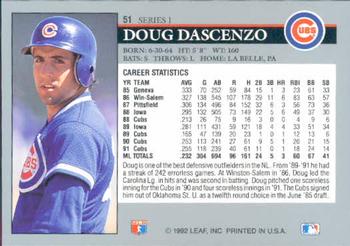 Doug Dascenzo  baseball card collectible - Main Image 2