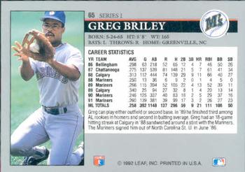 Greg Briley  baseball card collectible - Main Image 2