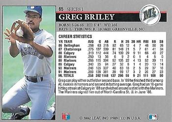 Greg Briley  baseball card collectible - Main Image 2