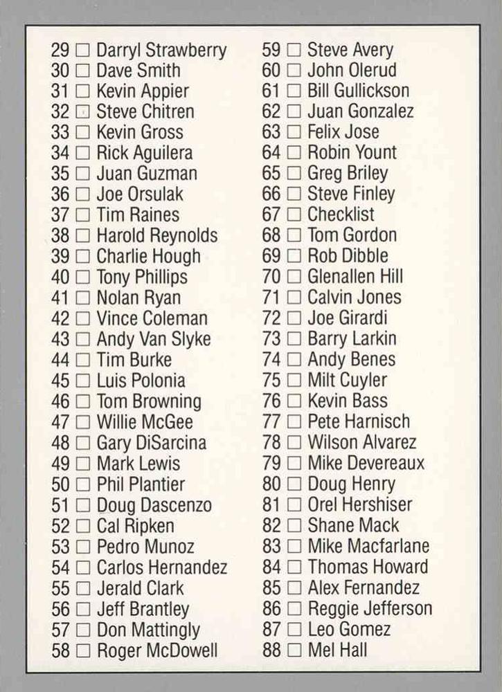 Checklist: 1-88  baseball card collectible - Main Image 2