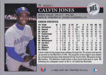 Calvin Jones  baseball card collectible - Main Image 2
