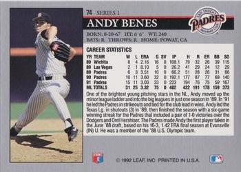 Andy Benes  baseball card collectible - Main Image 2
