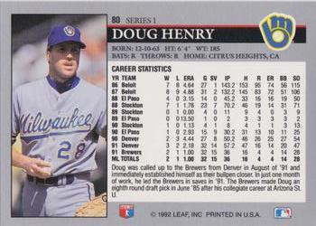 Doug Henry  baseball card collectible - Main Image 2