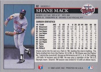 Shane Mack  baseball card collectible - Main Image 2