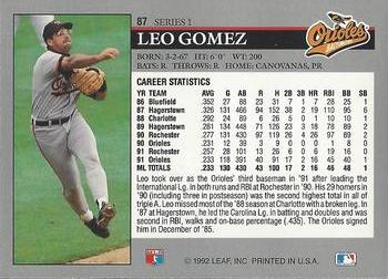 Leo Gomez  baseball card collectible - Main Image 2