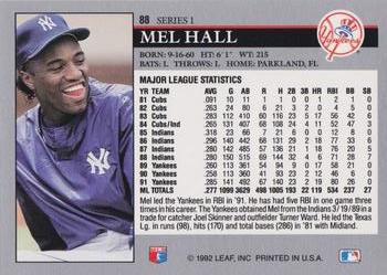 Mel Hall  baseball card collectible - Main Image 2