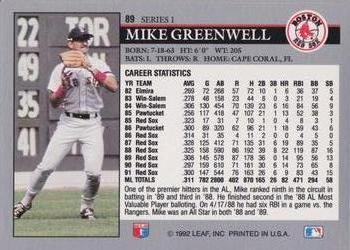 Mike Greenwell  baseball card collectible - Main Image 2
