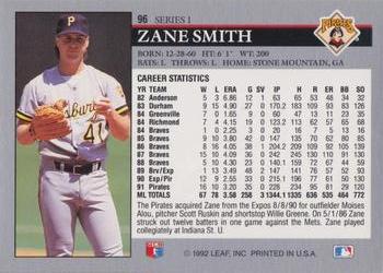 Zane Smith  baseball card collectible - Main Image 2
