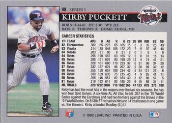 Kirby Puckett  baseball card collectible - Main Image 2
