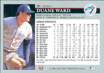 Duane Ward  baseball card collectible - Main Image 2