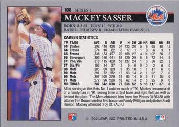 Mackey Sasser  baseball card collectible - Main Image 2