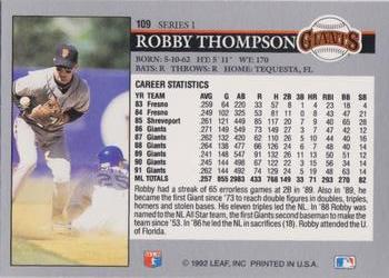 Robby Thompson  baseball card collectible - Main Image 2