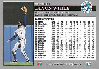 Devon White  baseball card collectible - Main Image 2