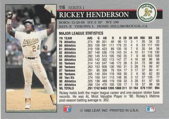 Rickey Henderson  baseball card collectible - Main Image 2