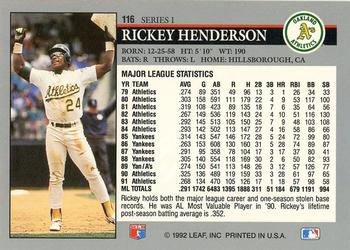 Rickey Henderson  baseball card collectible - Main Image 2