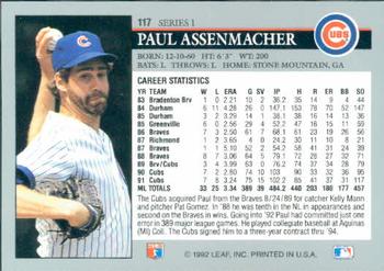 Paul Assenmacher  baseball card collectible - Main Image 2