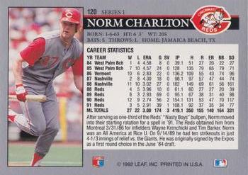 Norm Charlton  baseball card collectible - Main Image 2