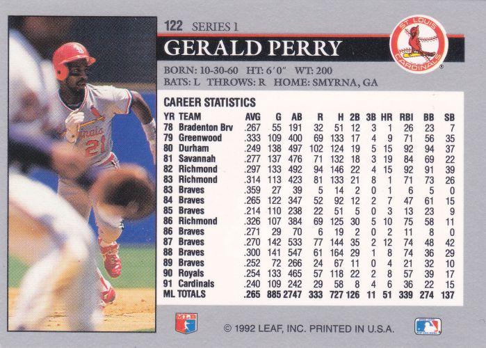 Gerald Perry  baseball card collectible - Main Image 2