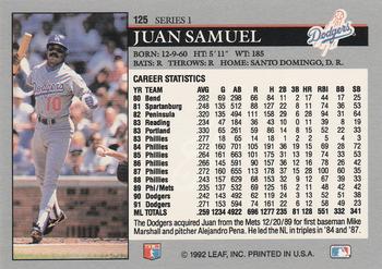 Juan Samuel  baseball card collectible - Main Image 2