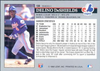 Delino DeShields  baseball card collectible - Main Image 2
