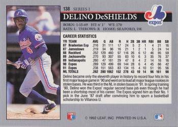 Delino DeShields  baseball card collectible - Main Image 2