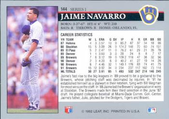 Jaime Navarro  baseball card collectible - Main Image 2