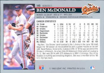 Ben McDonald  baseball card collectible - Main Image 2