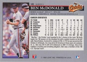 Ben McDonald  baseball card collectible - Main Image 2
