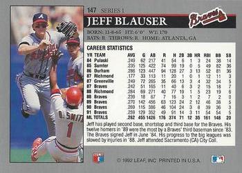 Jeff Blauser  baseball card collectible - Main Image 2