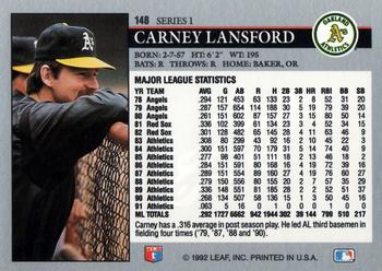 Carney Lansford  baseball card collectible - Main Image 2